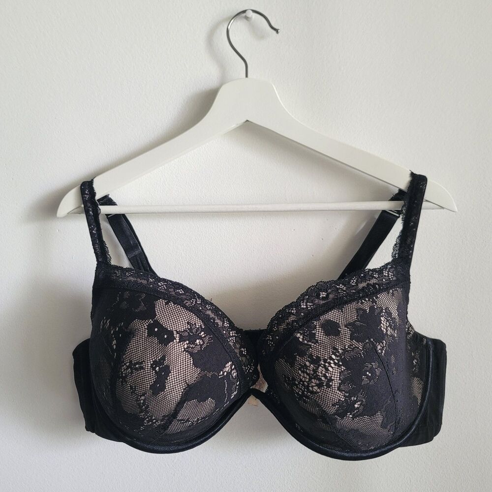 Bra 44D Black Lace Cacique Full Coverage